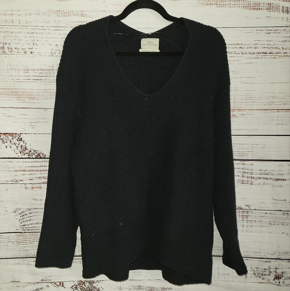 Urban Outfitters XS Oversized Chunky Ribbed Sweater Black